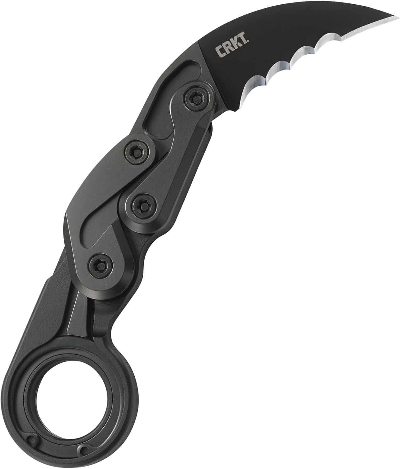 Cuțit pliabil CRKT Provoke cu Kinematic: Morphing Karambit, lamă D2 cu muchie simplă, mâner din aluminiu, clemă de buzunar, 4040