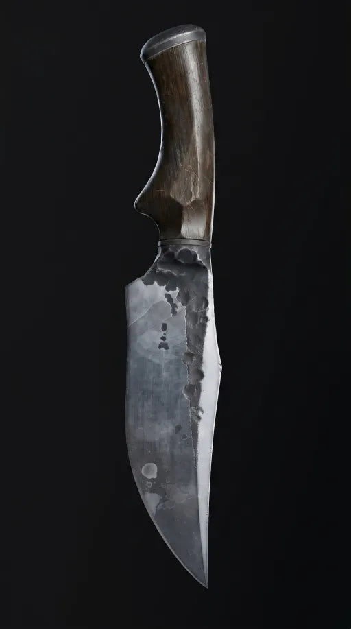 🏕️ Cuțit Wilderness Forged Hunter – Lamă fixă robustă cu mâner din lemn masiv și teacă din piele vintage